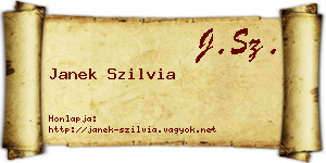 Janek Szilvia névjegykártya